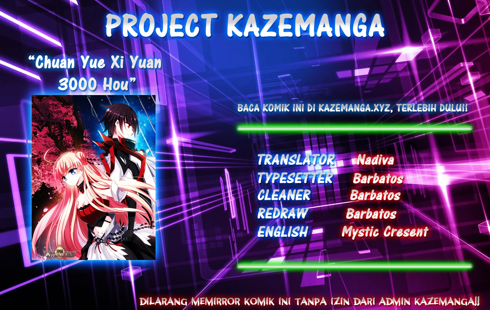 Chuan Yue Xi Yuan 3000 Hou Chapter 11 Bahasa Indonesia