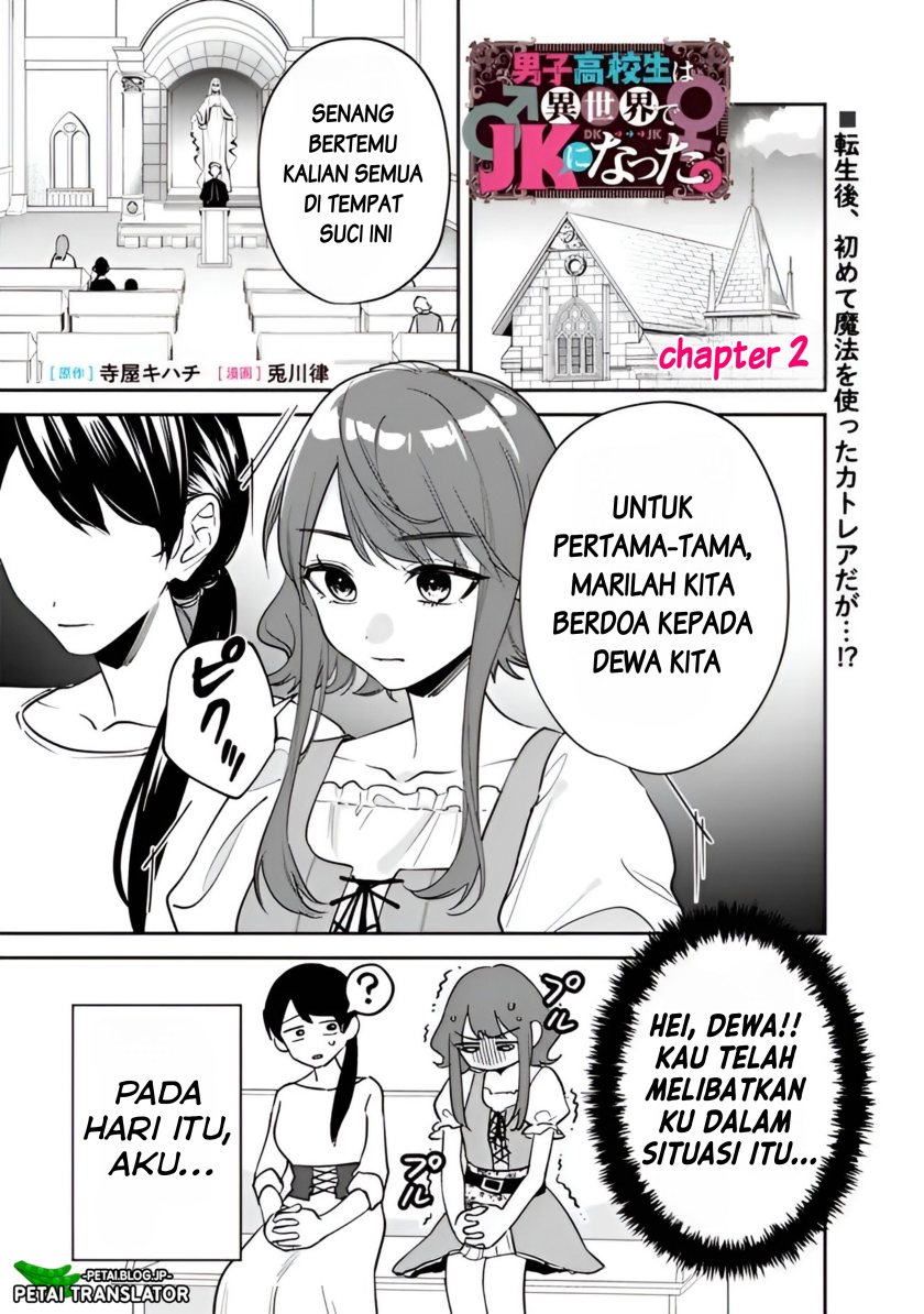 Danshi Koukousei wa Isekai de JK ni Natta Chapter 02 Bahasa Indonesia