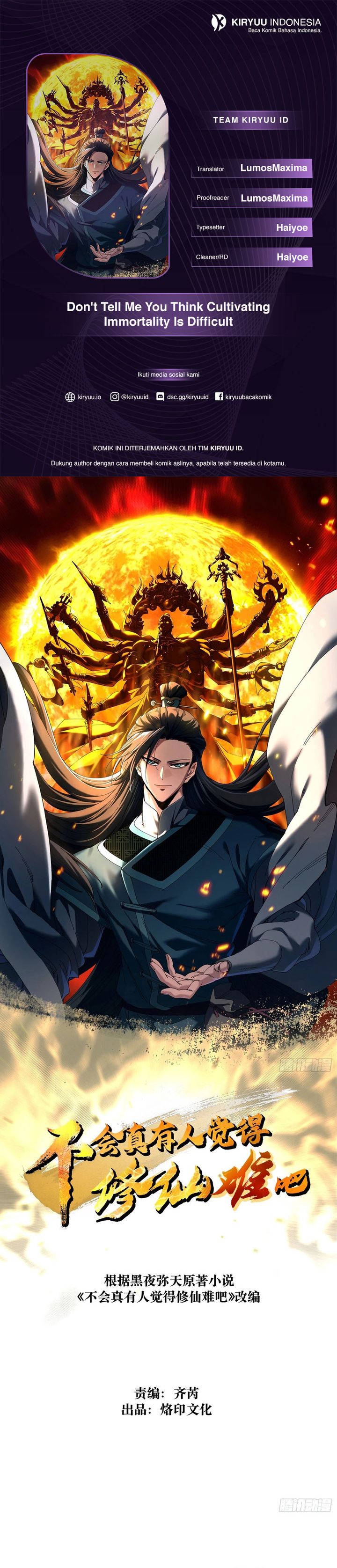 Don’t Tell Me You Think Cultivating Immortality Is Difficult Chapter 33 Bahasa Indonesia