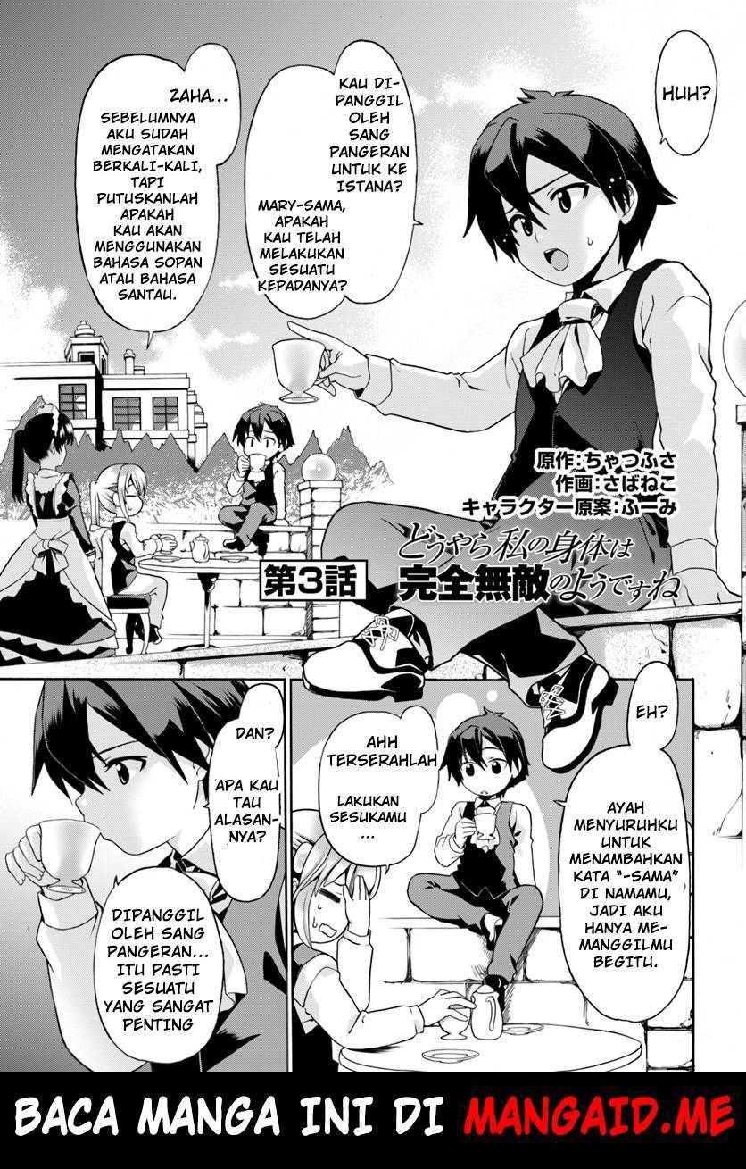 Douyara Watashi No Karada Wa Kanzen Muteki No You Desu Ne Chapter 03 Bahasa Indonesia