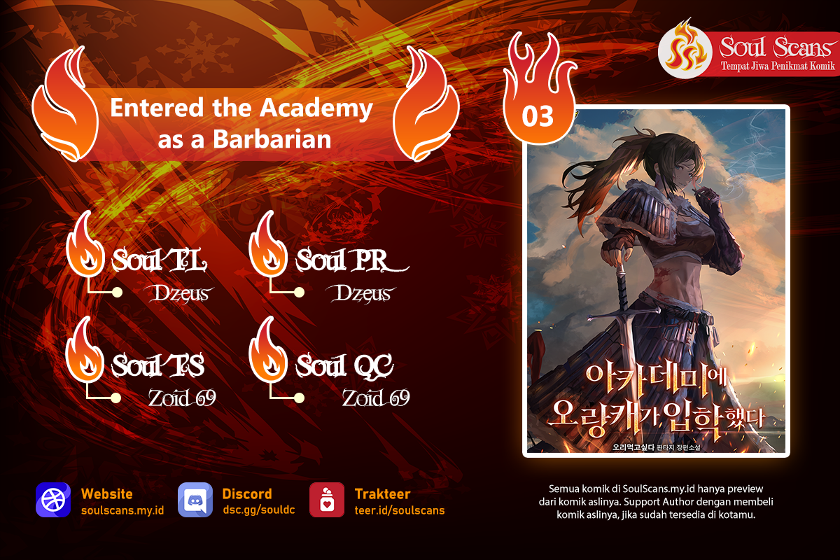 Entered the Academy as a Barbarian chapter 3