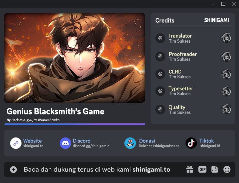 Genius Blacksmith’s Game chapter 2