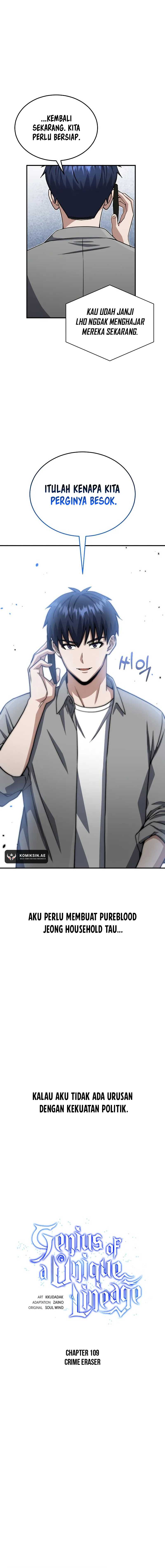 Genius of the Unique Lineage Chapter 109 Bahasa Indonesia