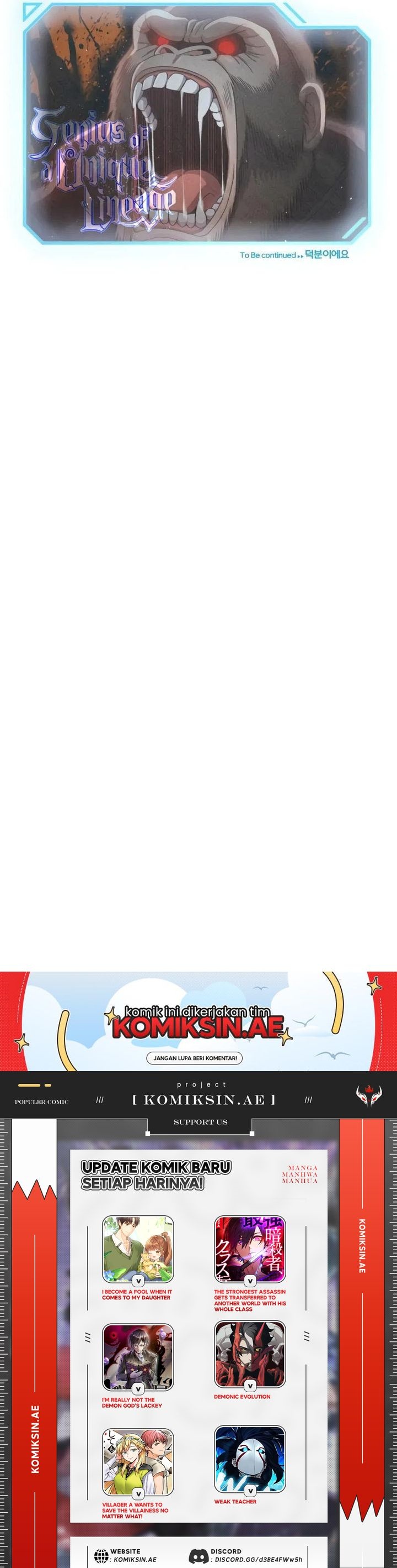 Genius of the Unique Lineage Chapter 110 Bahasa Indonesia