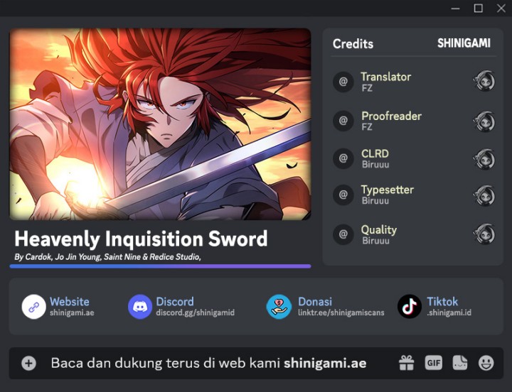 Heavenly Inquisition Sword Chapter 110 Bahasa Indonesia