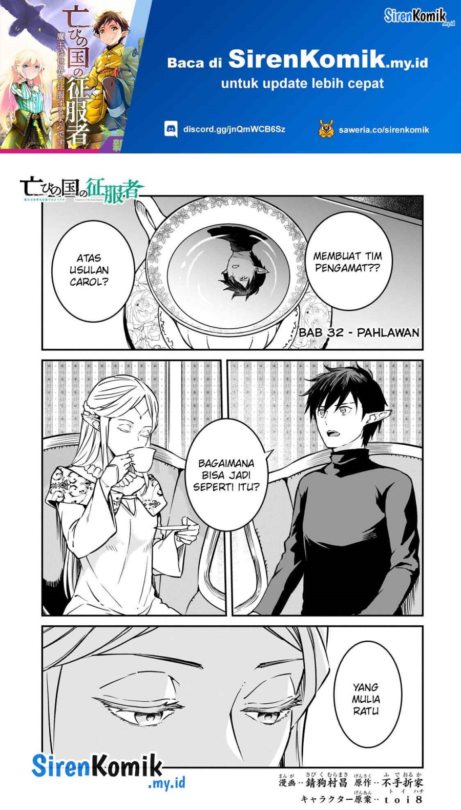 Horobi no Kuni no Seifukusha – Maou wa Sekai wo Seifuku suru you desu Chapter 32 Bahasa Indonesia