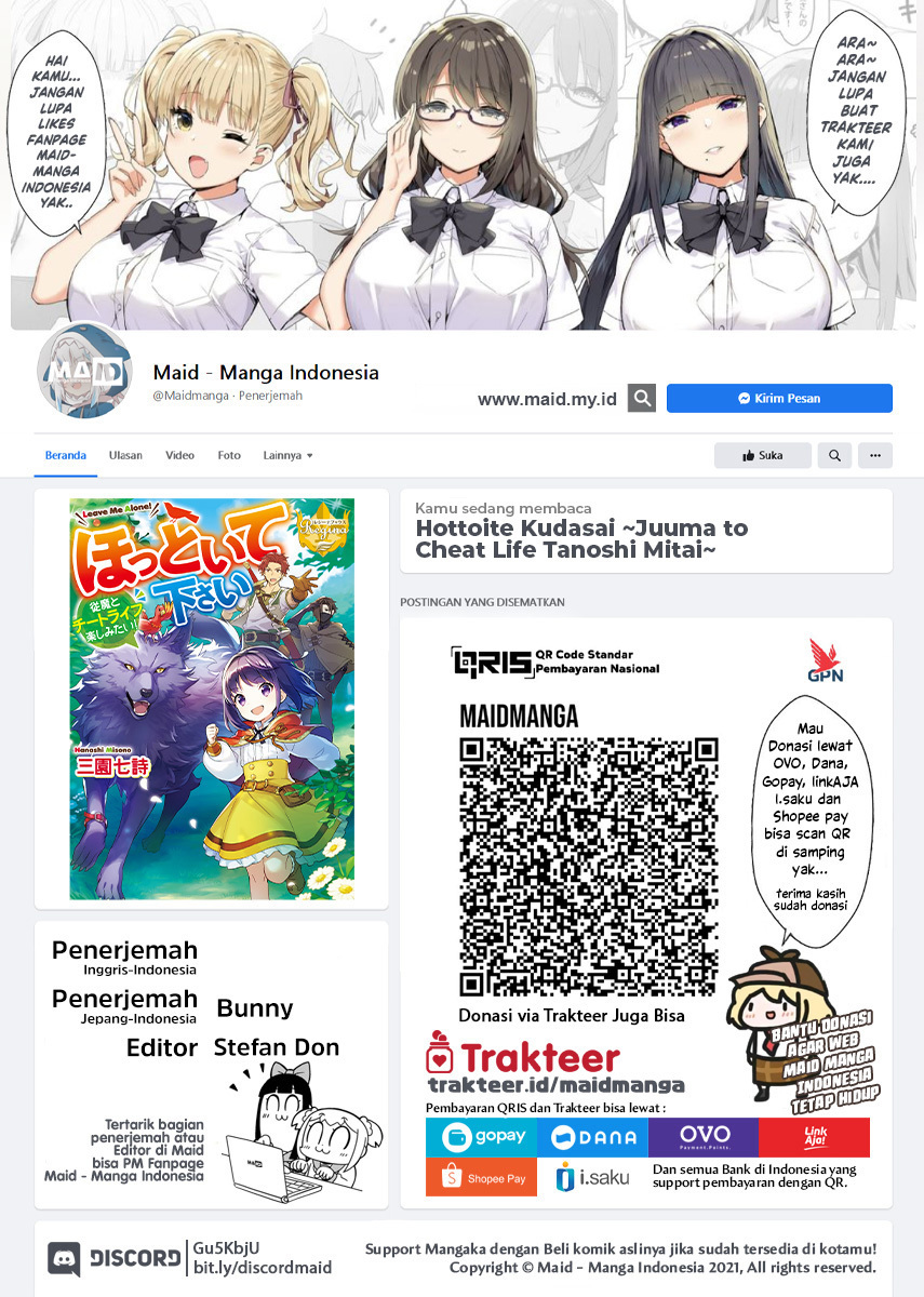 Hottoite Kudasai ~Juuma to Cheat Life Tanoshi Mitai~ Chapter 11 Bahasa Indonesia