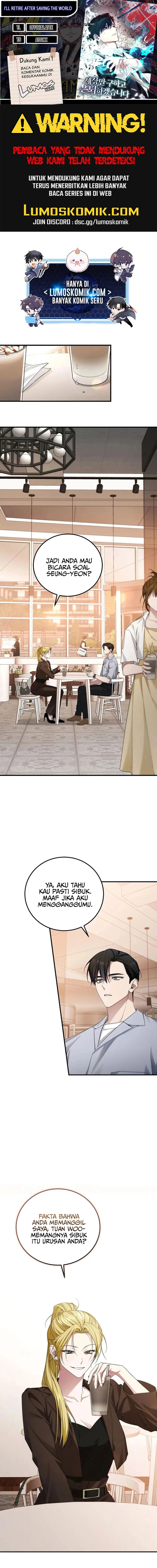 I’ll Retire After Saving the World Chapter 40 Bahasa Indonesia