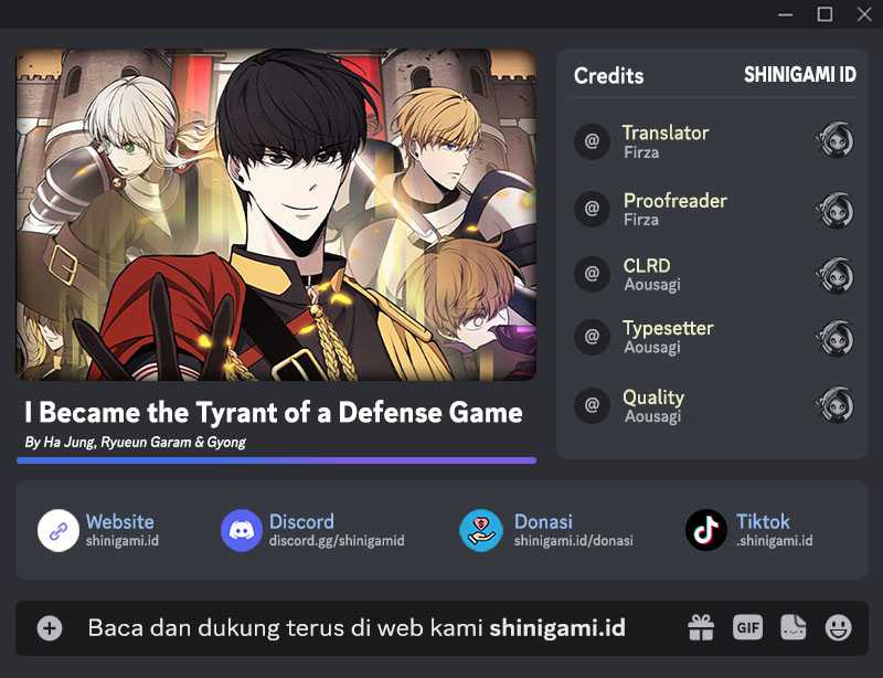 I Became the Tyrant of a Defense Game Chapter 54 Bahasa Indonesia
