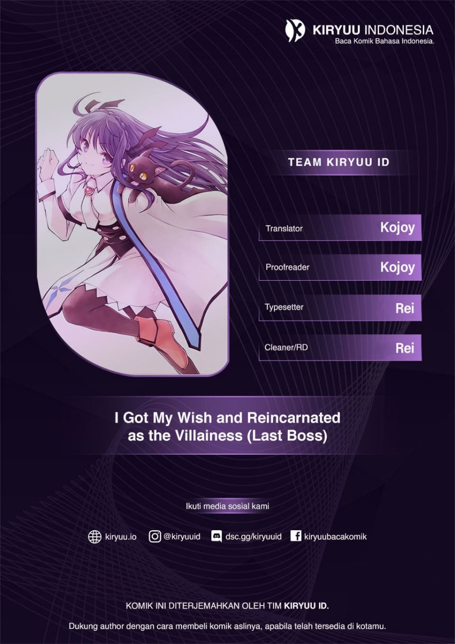 I Got My Wish and Reincarnated as the Villainess (Last Boss)! Chapter 11 Bahasa Indonesia