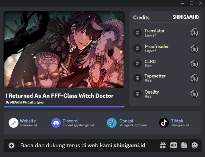 I Returned As An FFF-Class Witch Doctor Chapter 06 Bahasa Indonesia