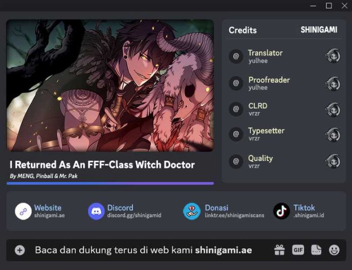 I Returned As An FFF-Class Witch Doctor Chapter 47 Bahasa Indonesia