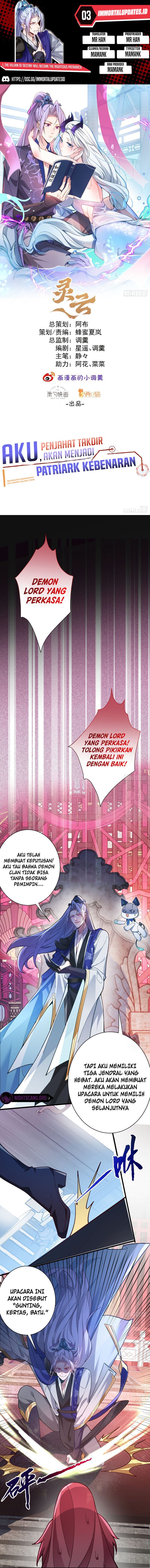 I, The Villain of Destiny Will Become the Righteous Patriarch Chapter 03 Bahasa Indonesia