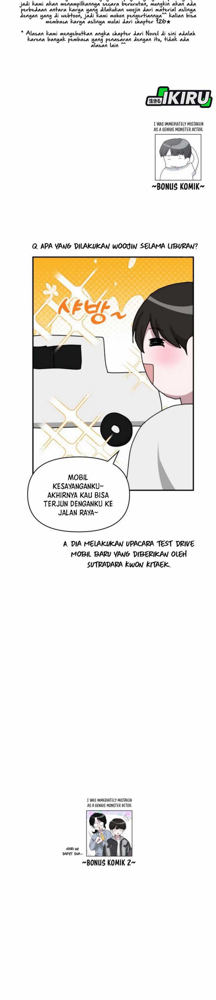 I Was Immediately Mistaken for a Monster Genius Actor Chapter 56 Bahasa Indonesia
