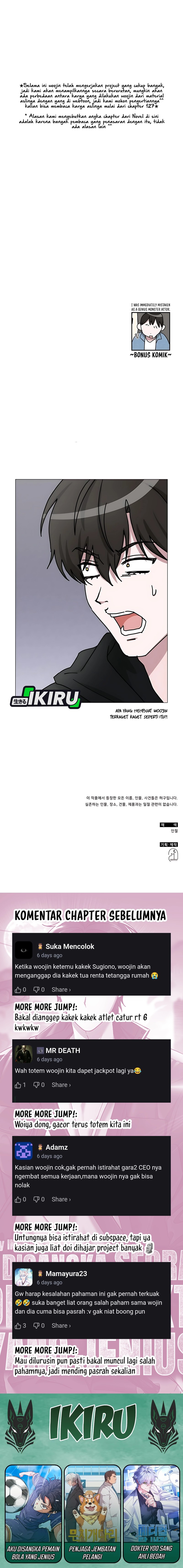 I Was Immediately Mistaken for a Monster Genius Actor Chapter 60 Bahasa Indonesia