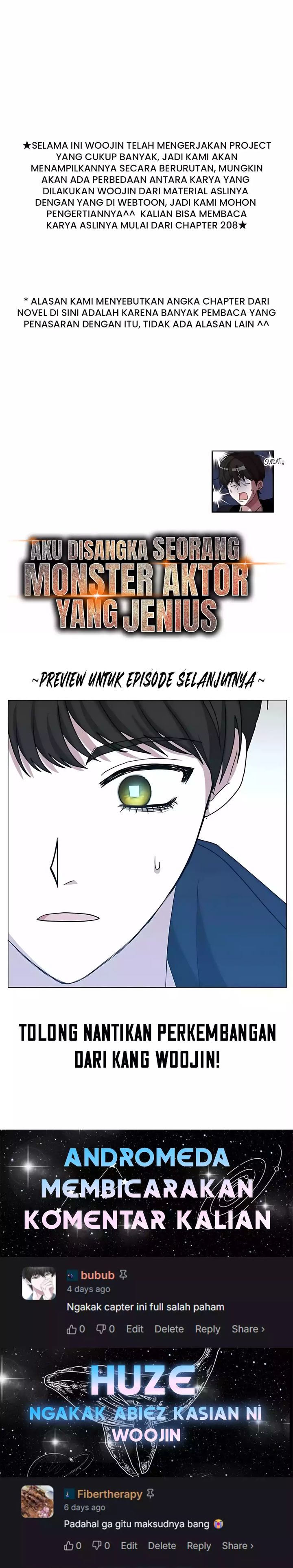 I Was Immediately Mistaken for a Monster Genius Actor Chapter 81 Bahasa Indonesia