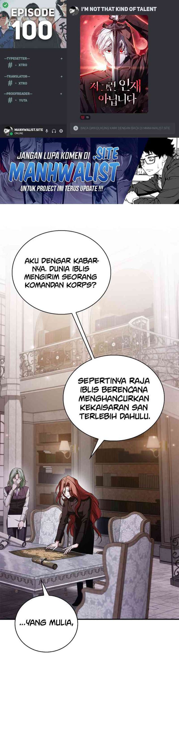I’m Not That Kind of Talent Chapter 100 Bahasa Indonesia