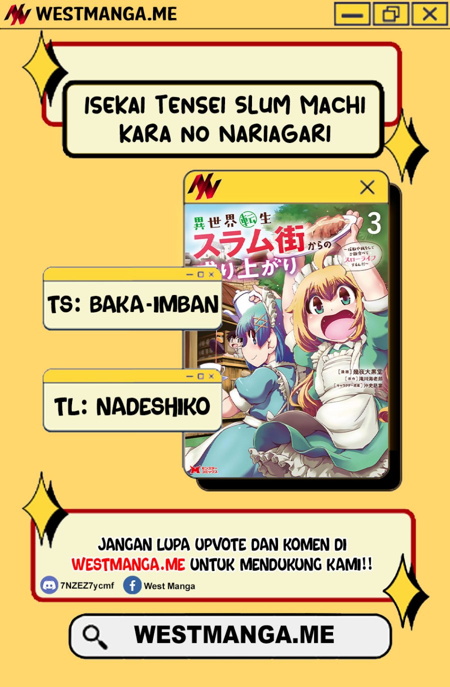 Isekai Tensei Slum Machi kara no Nariagari – Saishuya Ryou wo shite Gohan Tabete Slow Life surun da Chapter 07 Bahasa Indonesia