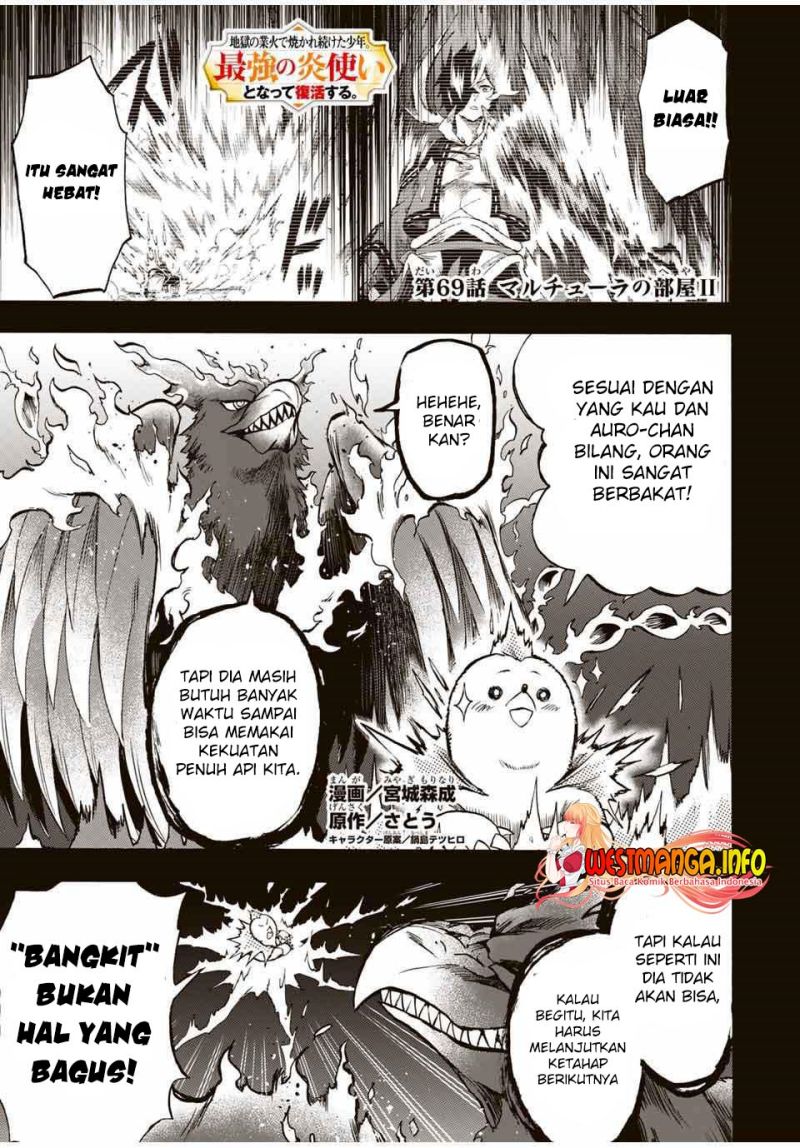 Jigoku no Gouka de Yaka re Tsuzuketa Shounen. Saikyou no Honou Tsukai to Natte Fukkatsu Suru. chapter 69