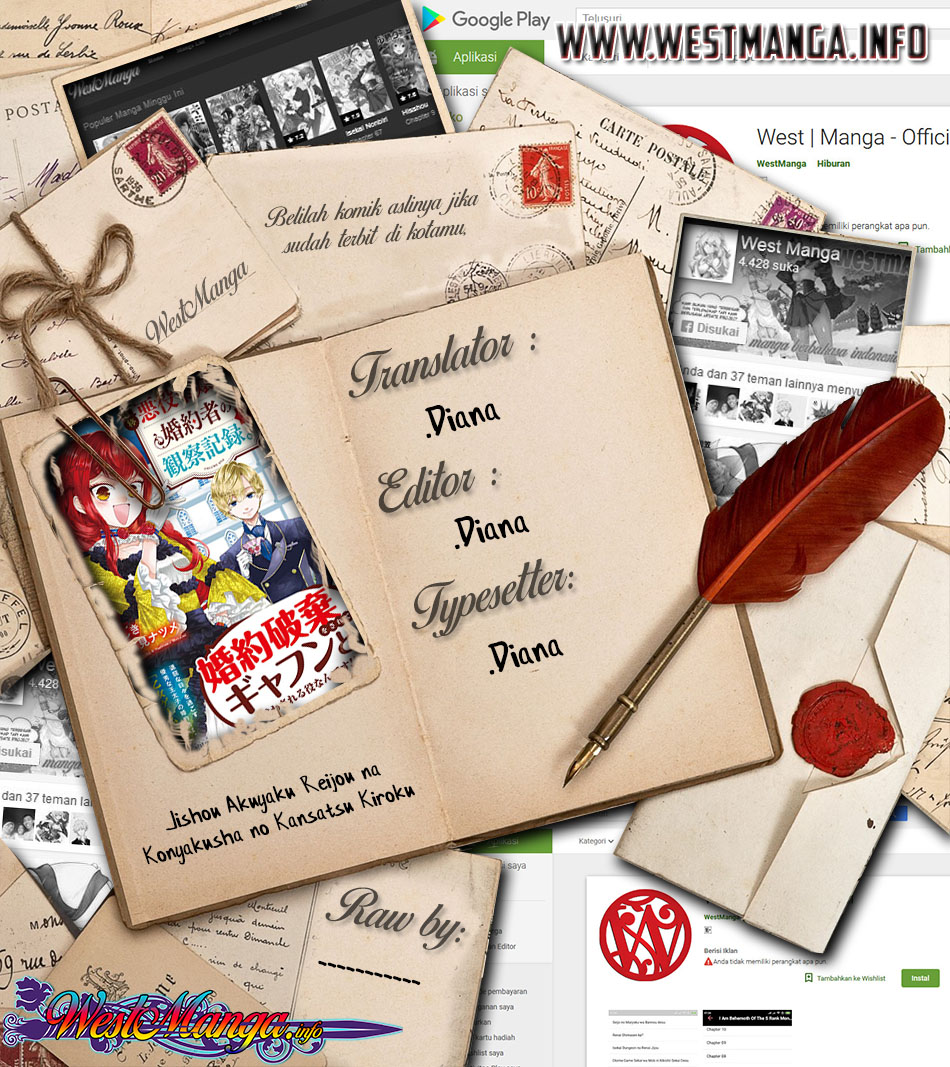 Jishou Akuyaku Reijou na Konyakusha no Kansatsu Kiroku Chapter 01 Bahasa Indonesia