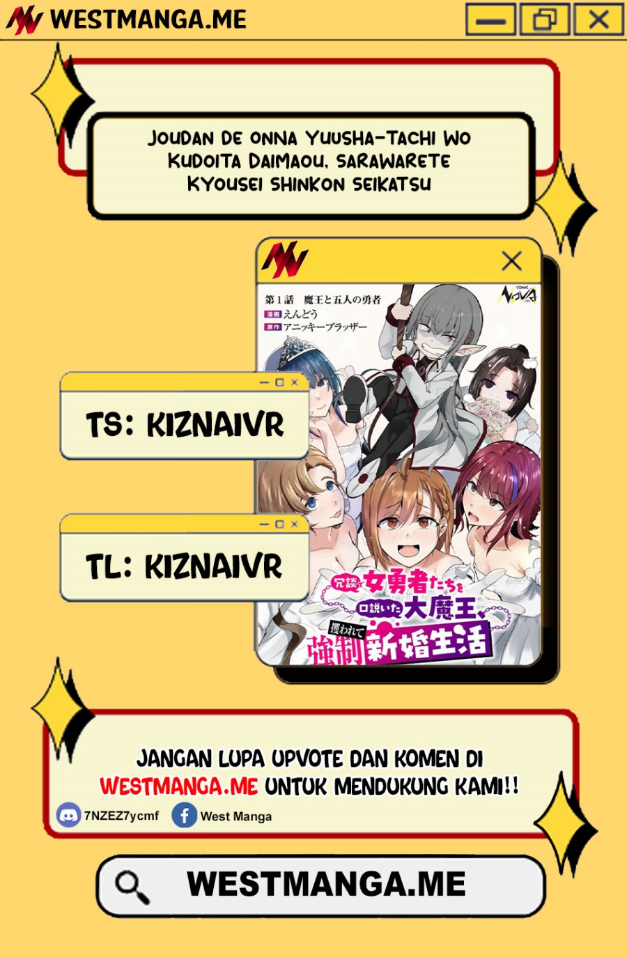 Joudan de Onna Yuusha-tachi wo Kudoita Daimaou, Sarawarete Kyousei Shinkon Seikatsu Chapter 01 Bahasa Indonesia