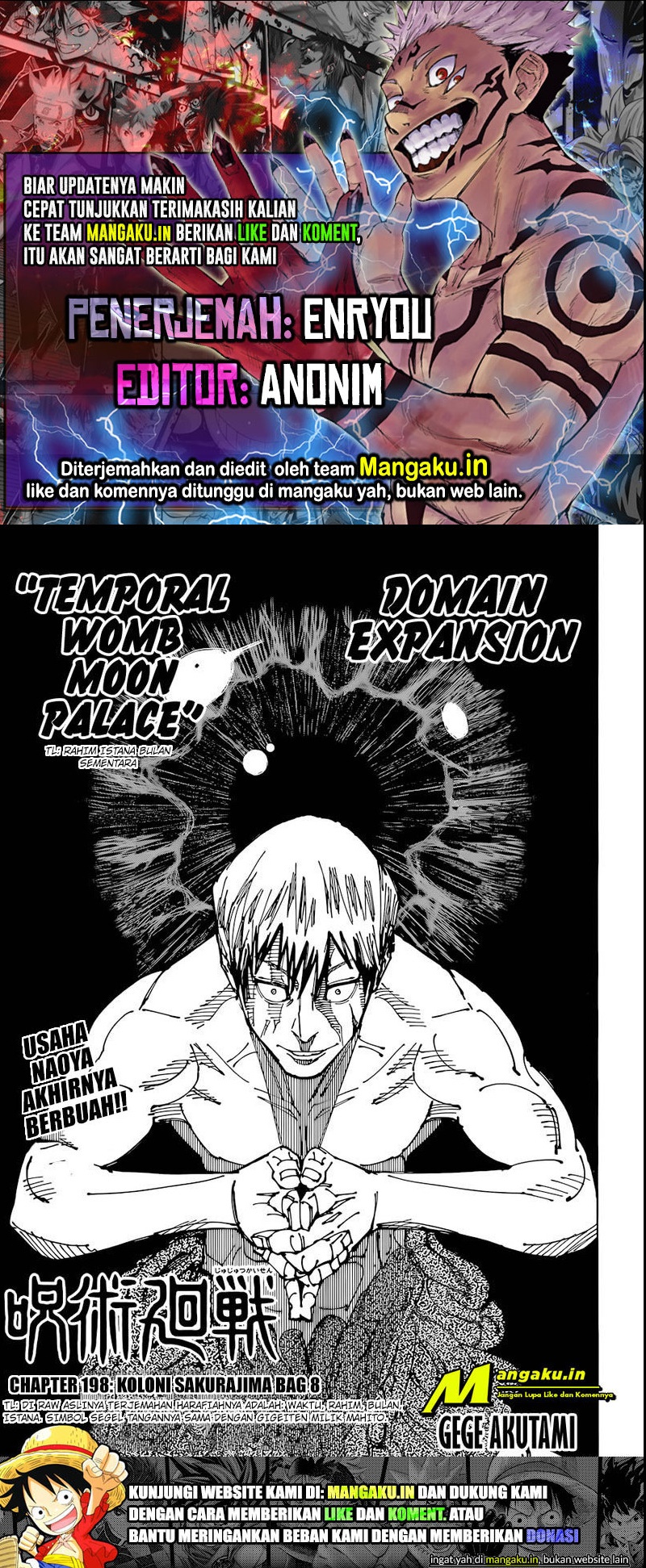 Jujutsu Kaisen Chapter 198 Bahasa Indonesia