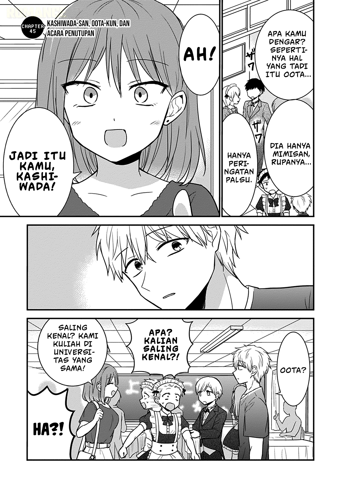 Kao ni denai Kashiwada-san to Kao ni deru Ota-kun chapter 45