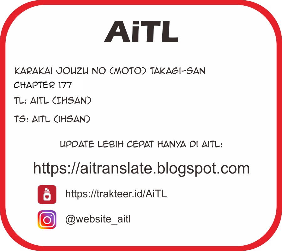 Karakai Jouzu no (Moto) Takagi-san Chapter 177 Bahasa Indonesia