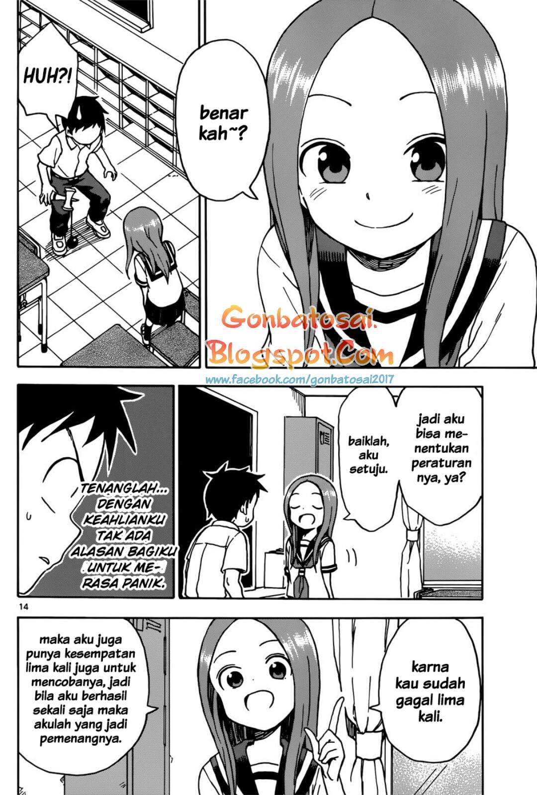 Karakai Jouzu no Takagi-san Chapter 65 Bahasa Indonesia