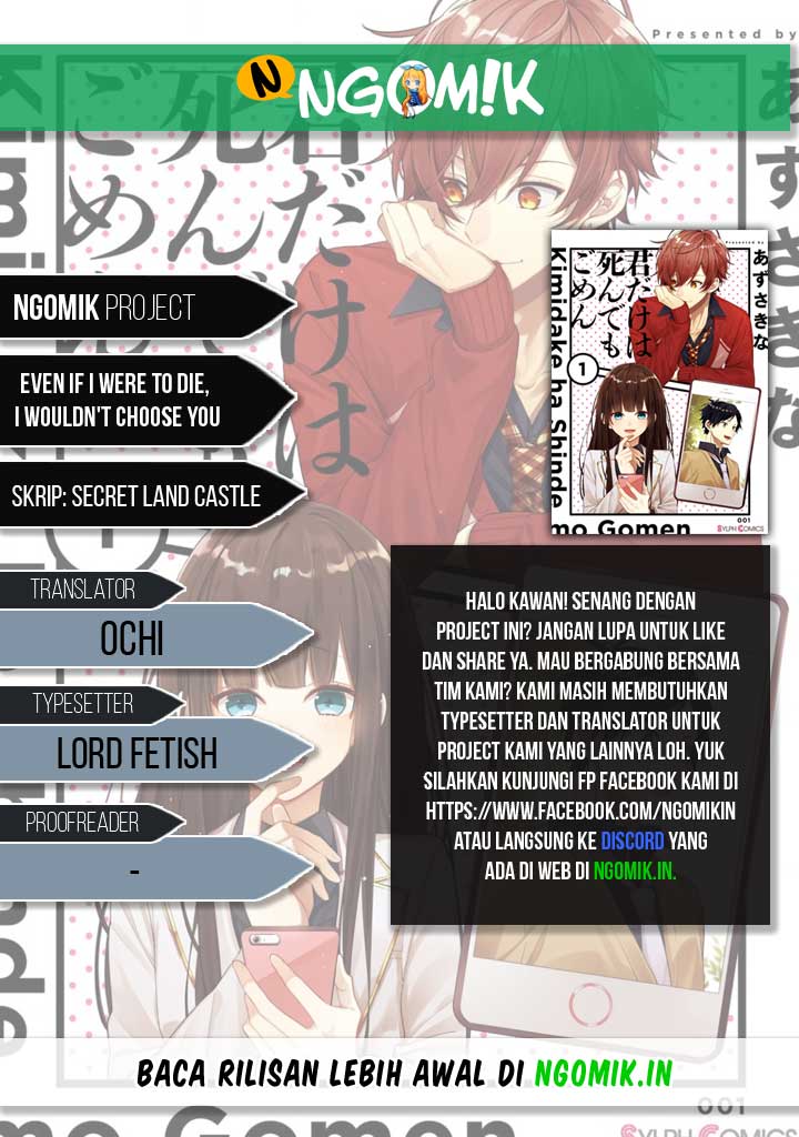 Kimi dake wa Shinde mo Gomen Chapter 01 Bahasa Indonesia