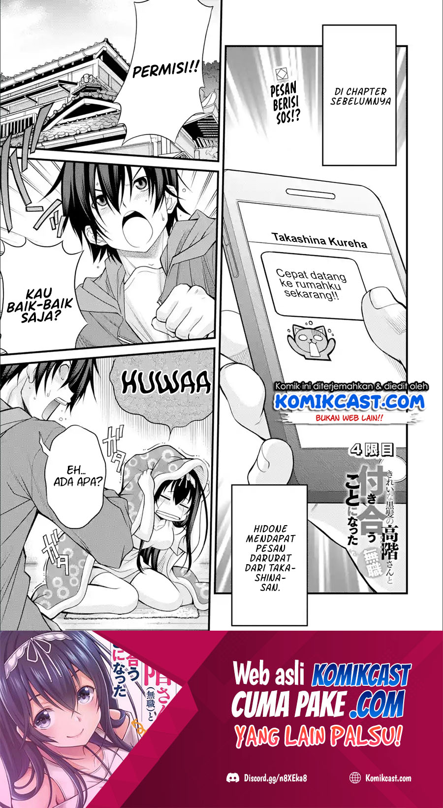 Kirei na Kurokami no Takashina-san (Mushoku) to Tsukiau Koto ni Natta Chapter 04.1 Bahasa Indonesia