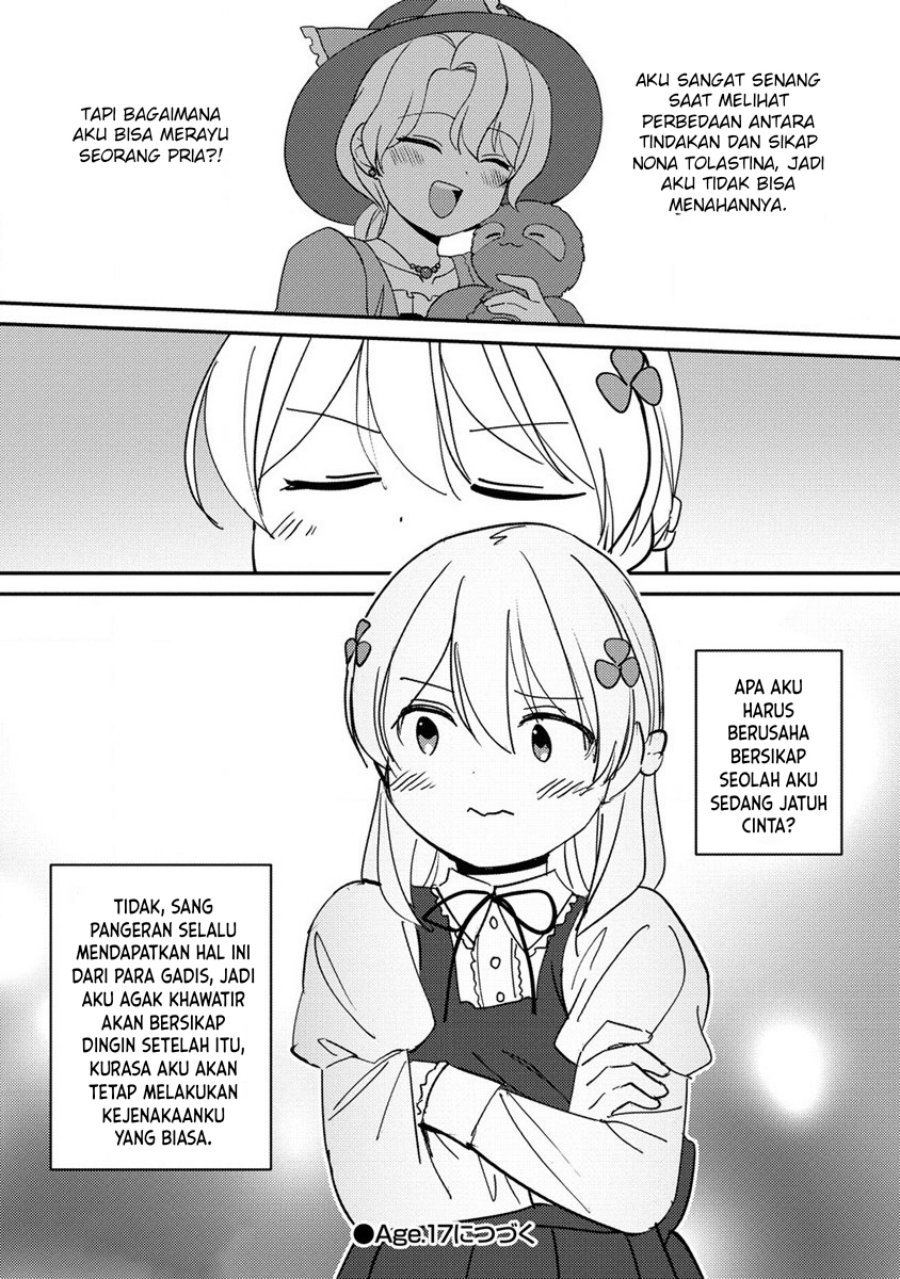 Koushaku Reijou ni Tensei shiteshimatta node, Mental Otome na Ore wa, Zenryoku de Onnanoko wo Tanoshimimasu Chapter 16 Bahasa Indonesia