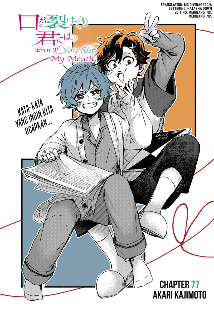 Kuchi ga Saketemo Kimi ni wa Chapter 77 Bahasa Indonesia