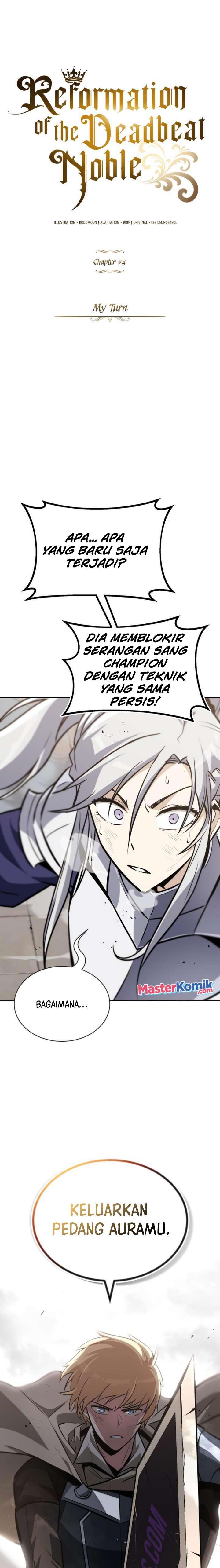 Lazy Prince Becomes a Genius (Reformation of the Deadbeat Noble) Chapter 74 Bahasa Indonesia