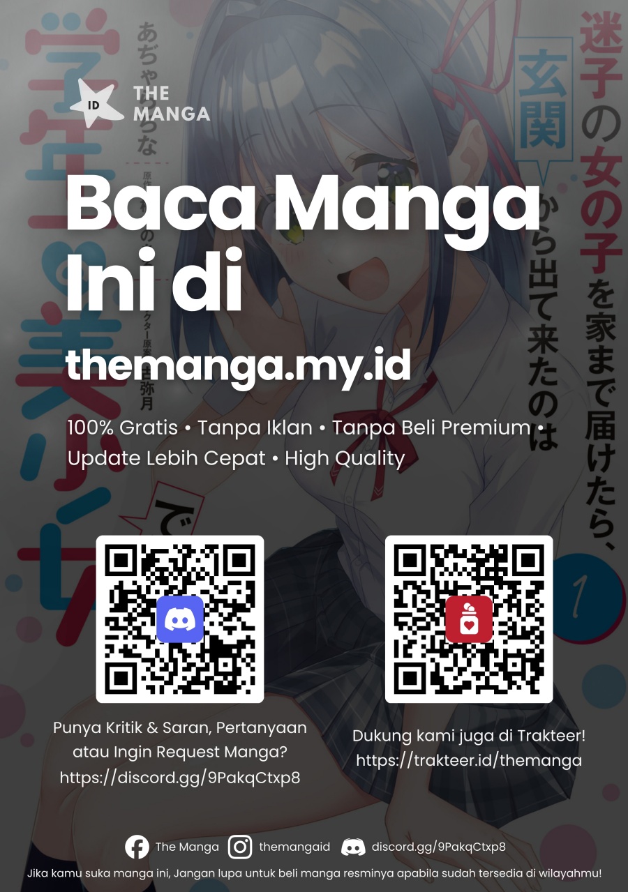 Maigo no Onnanoko o Ie Made Todoketara, Genkan kara Detekita no wa Gakunen Ichi no Bishoujo deshita Chapter 08.2 Bahasa Indonesia