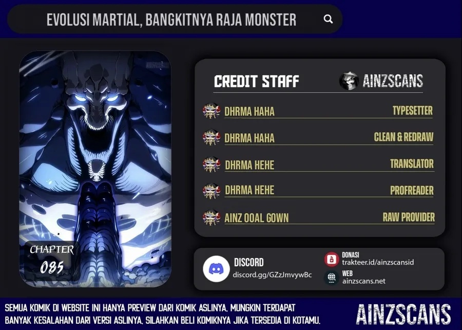 Martial Evolution: Start by Awakening the King of Monsters (Ultimate Martial Evolution) Chapter 85 Bahasa Indonesia