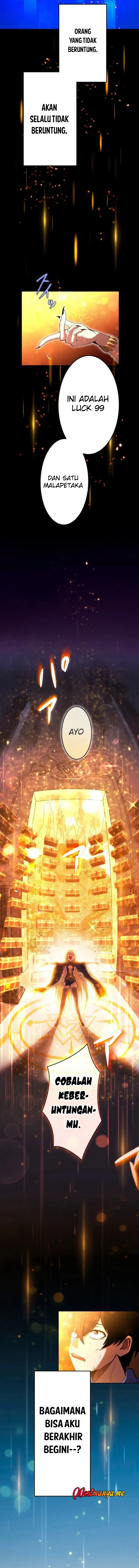 Maxed-Out Luck Overpower — The Unluckiest Adventurer Becomes the Strongest Through Reversed Stats! Chapter 01 Bahasa Indonesia