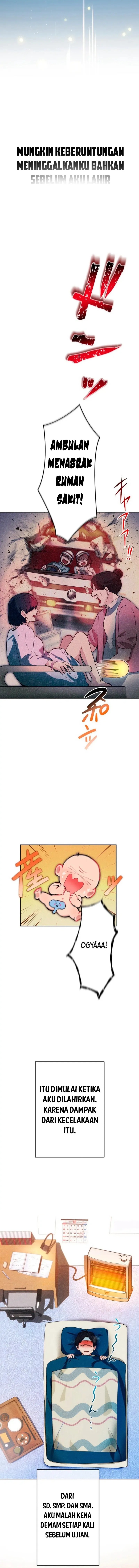 Maxed-Out Luck Overpower — The Unluckiest Adventurer Becomes the Strongest Through Reversed Stats! Chapter 01 Bahasa Indonesia