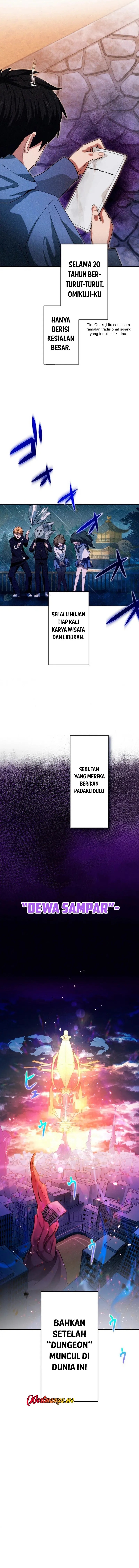 Maxed-Out Luck Overpower — The Unluckiest Adventurer Becomes the Strongest Through Reversed Stats! Chapter 01 Bahasa Indonesia