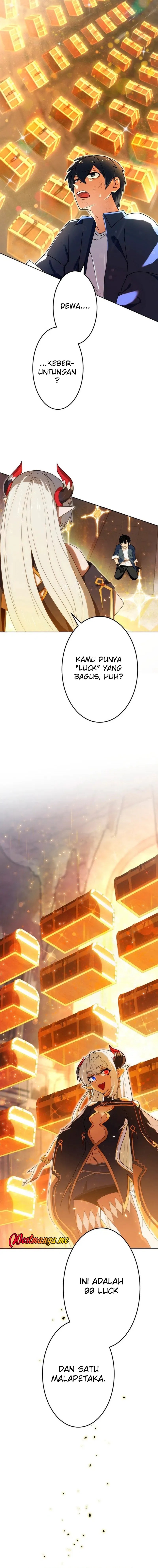 Maxed-Out Luck Overpower — The Unluckiest Adventurer Becomes the Strongest Through Reversed Stats! Chapter 01 Bahasa Indonesia