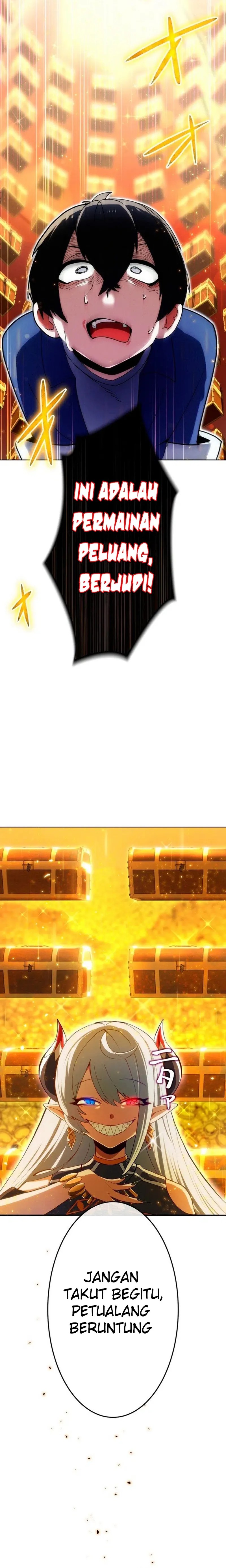 Maxed-Out Luck Overpower — The Unluckiest Adventurer Becomes the Strongest Through Reversed Stats! Chapter 01 Bahasa Indonesia