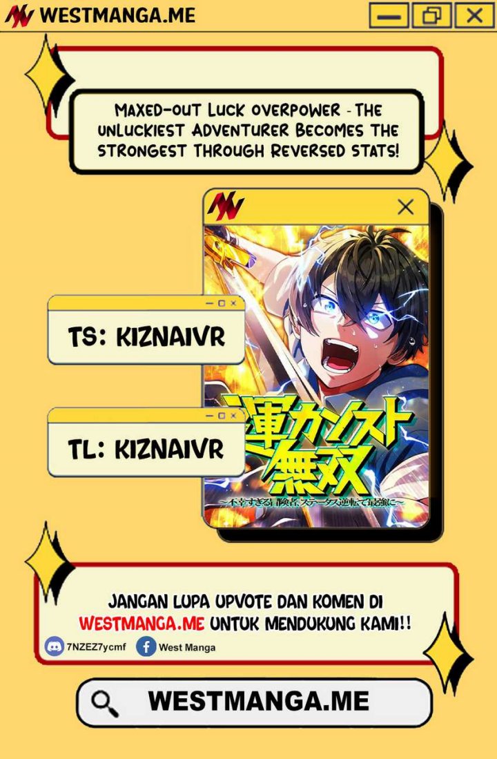 Maxed-Out Luck Overpower — The Unluckiest Adventurer Becomes the Strongest Through Reversed Stats! Chapter 08 Bahasa Indonesia