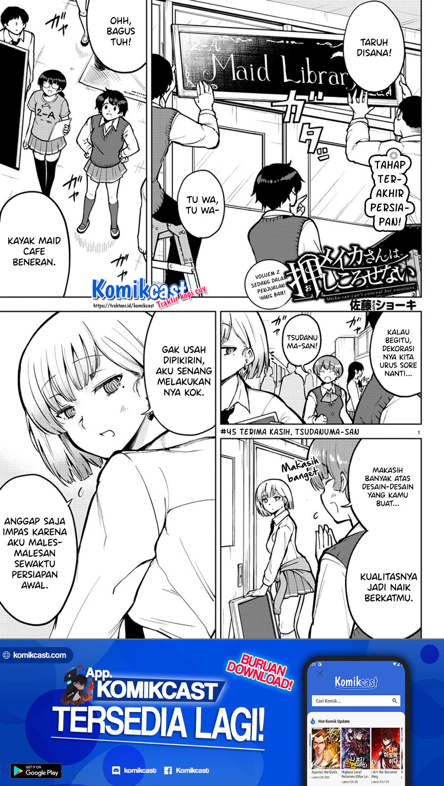 Meika-san Can’t Conceal Her Emotions Chapter 45 Bahasa Indonesia