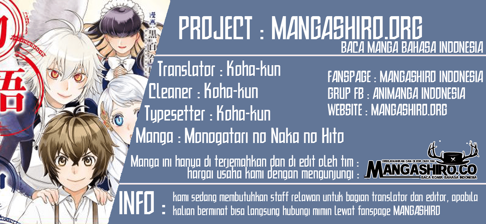 Monogatari no Naka no Hito Chapter 15 Bahasa Indonesia
