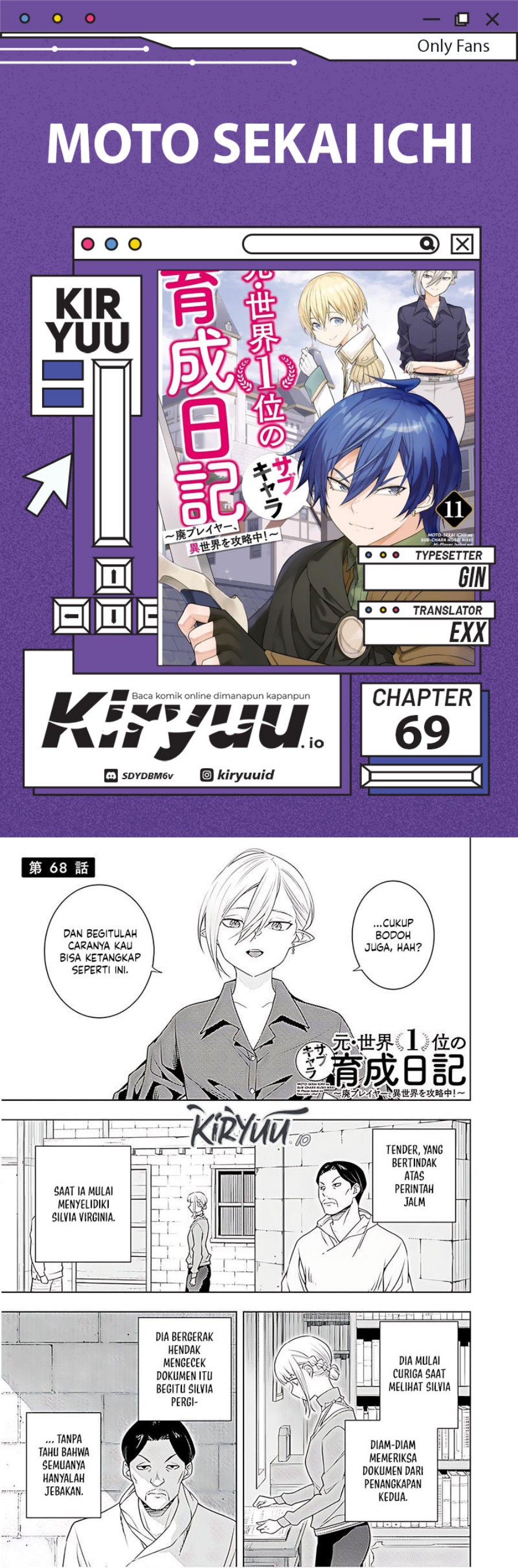 Moto Sekai Ichi’i Subchara Ikusei Nikki: Hai Player Isekai wo Kouryakuchuu! Chapter 69 Bahasa Indonesia