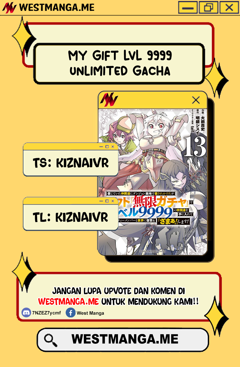 My Gift LVL 9999 Unlimited Gacha Chapter 185 Bahasa Indonesia