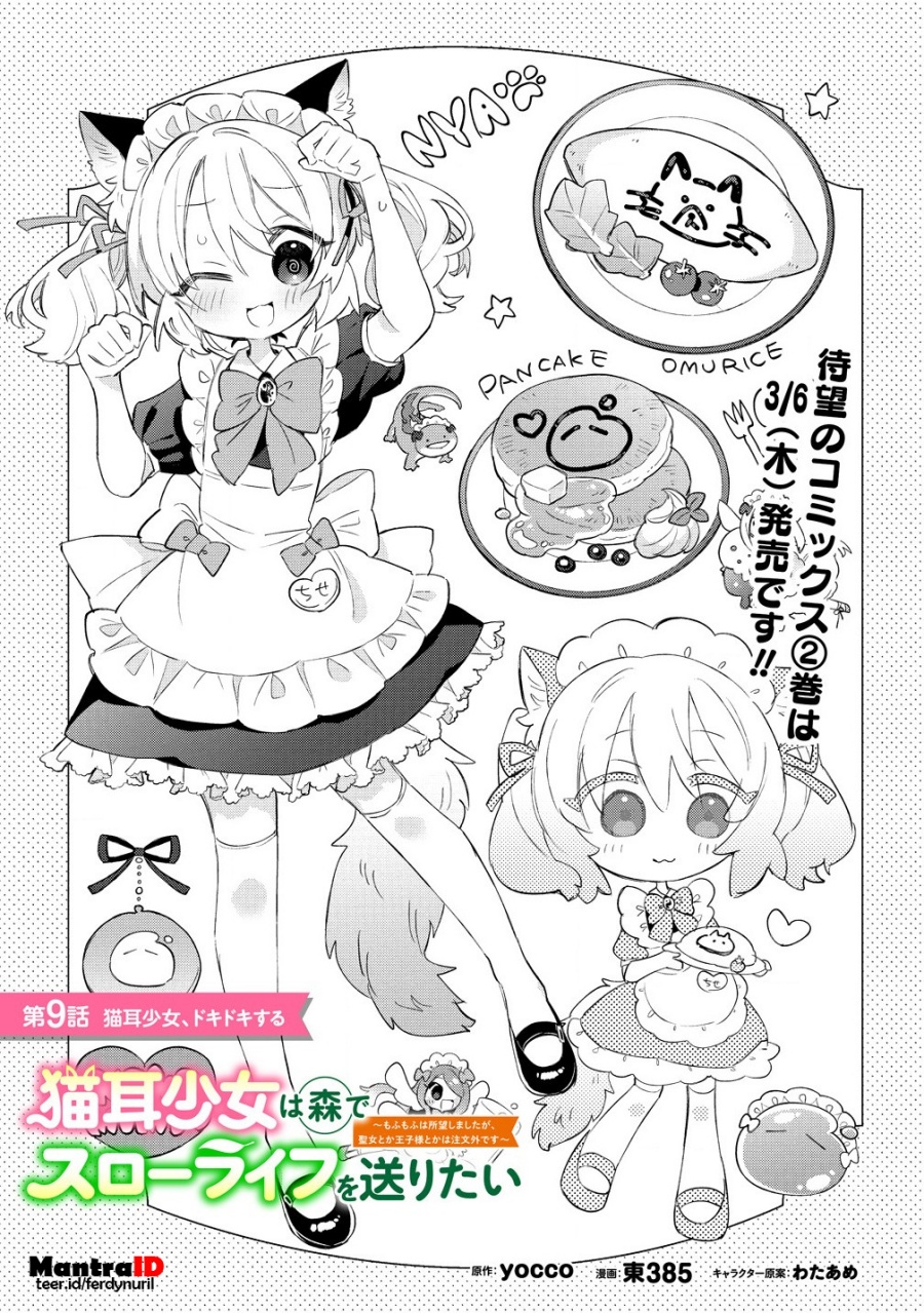 Nekomimi Shoujo wa Mori de Slow Life wo Okuritai: Mofumofu wa Shomou Shimashita ga, Seijo to ka Ouji-sama to ka wa Chuumongai desu chapter 9