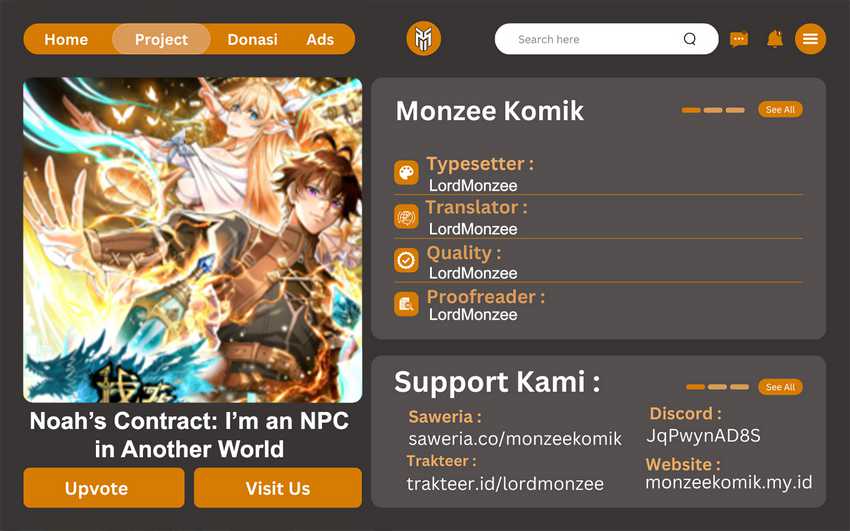 Noah’s Contract: I’m an NPC in Another World Chapter 02 Bahasa Indonesia