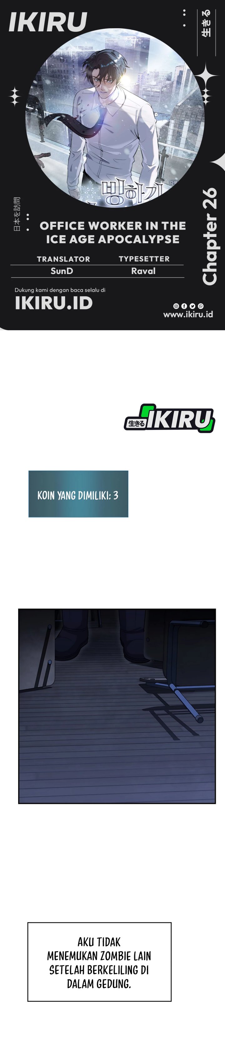 Office Worker in the Ice Age Apocalypse Chapter 26 Bahasa Indonesia