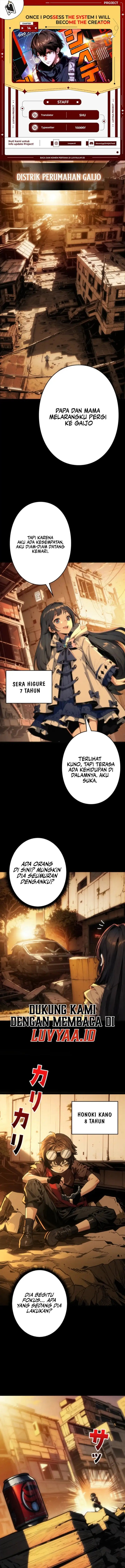 Once I Possess The System I Will Become The Creator Chapter 14 Bahasa Indonesia